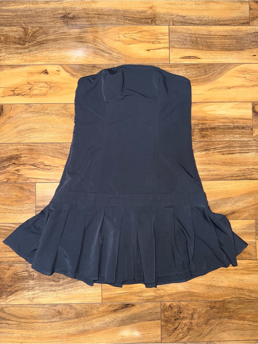 Strapless Gray Peplum Mini Dress